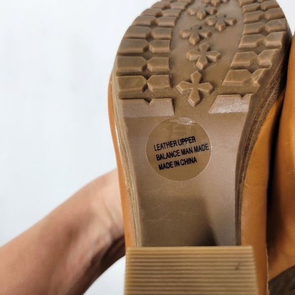 Seychelles Camel Boho Leather Suede Tie Detail Heeled Boot Booties - Picture 5 of 6